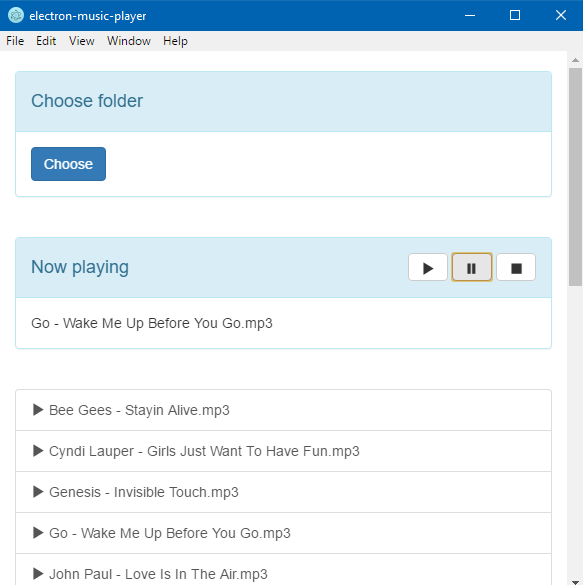 Electron Music Player